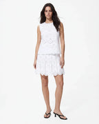 PIECES Skjørt Vilde HW Short Skirt - Bright White