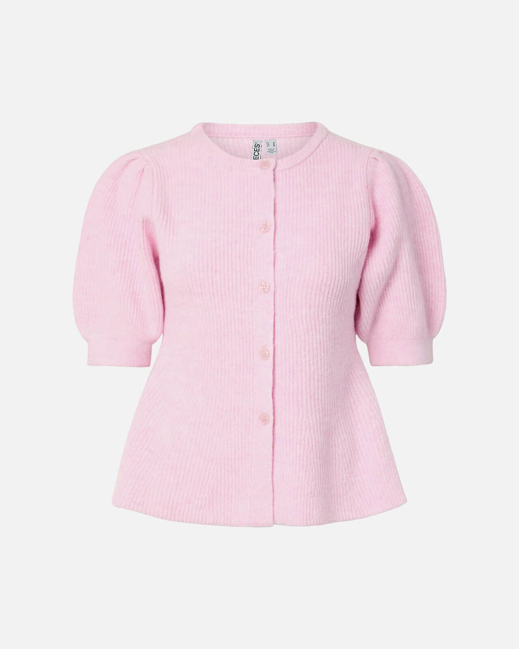 PIECES Strikket Cardigan Silly Puff SS - Roseate Spoonbill/ Melange