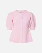 PIECES Strikket Cardigan Silly Puff SS - Roseate Spoonbill/ Melange
