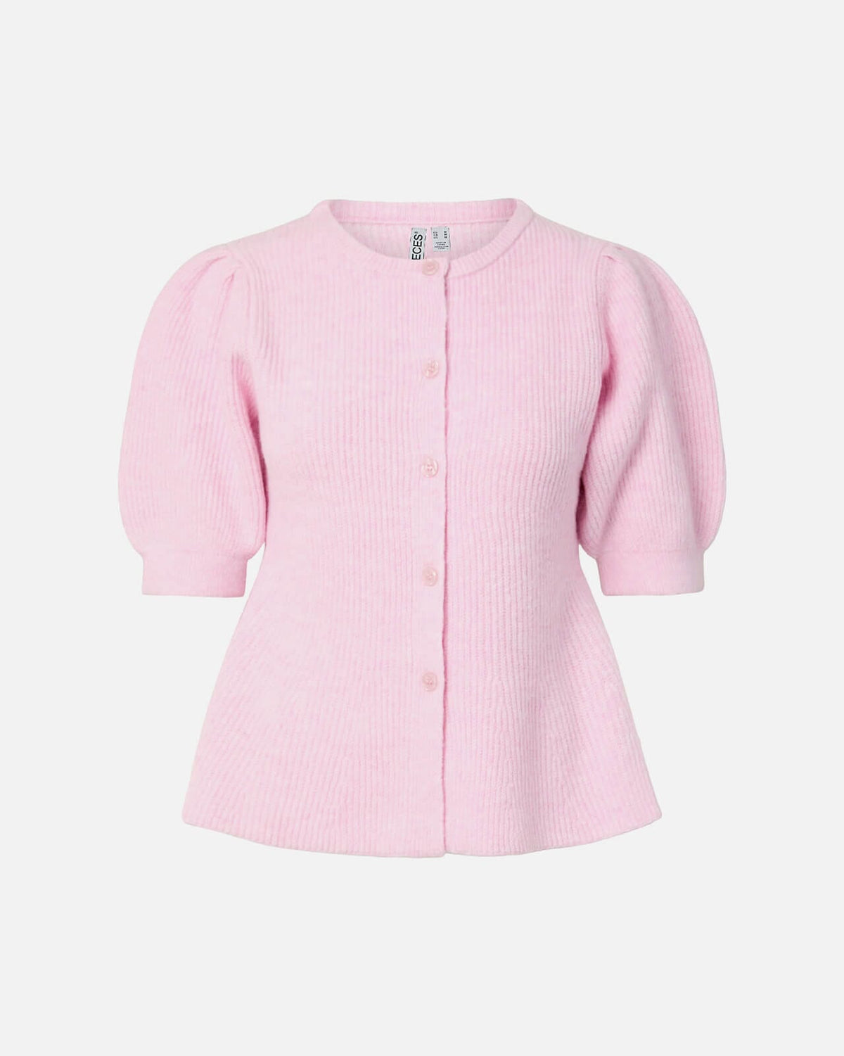 PIECES Strikket Cardigan Silly Puff SS - Roseate Spoonbill/ Melange