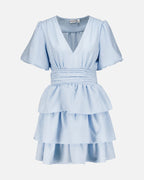 PIECES Kjole Monika SS Short - Cashmere Blue
