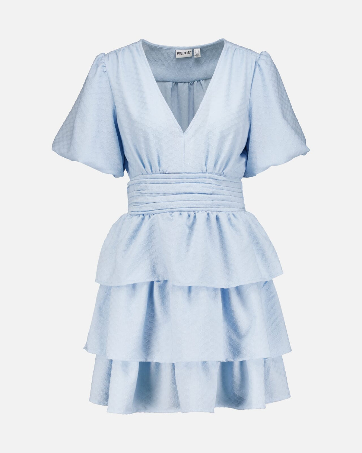 PIECES Kjole Monika SS Short - Cashmere Blue