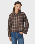 NEO NOIR Skjorte Jaylin Flannel Check - Dark Taupe