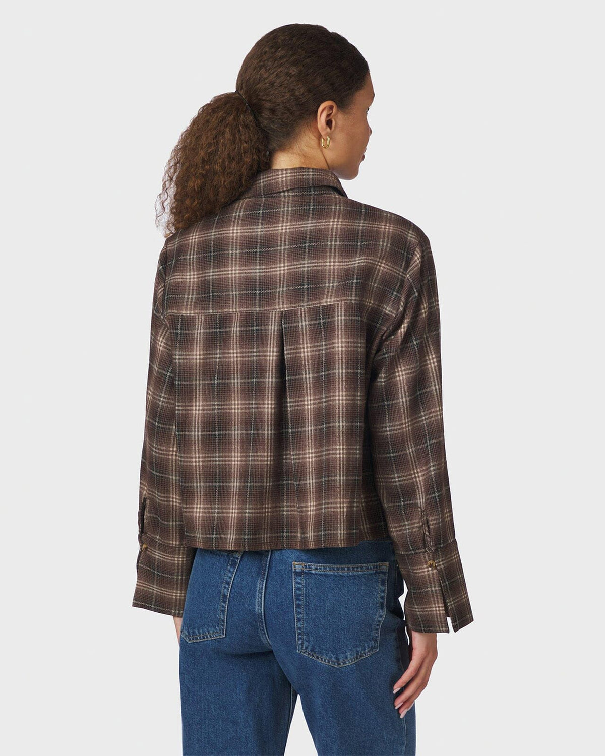 NEO NOIR Skjorte Jaylin Flannel Check - Dark Taupe