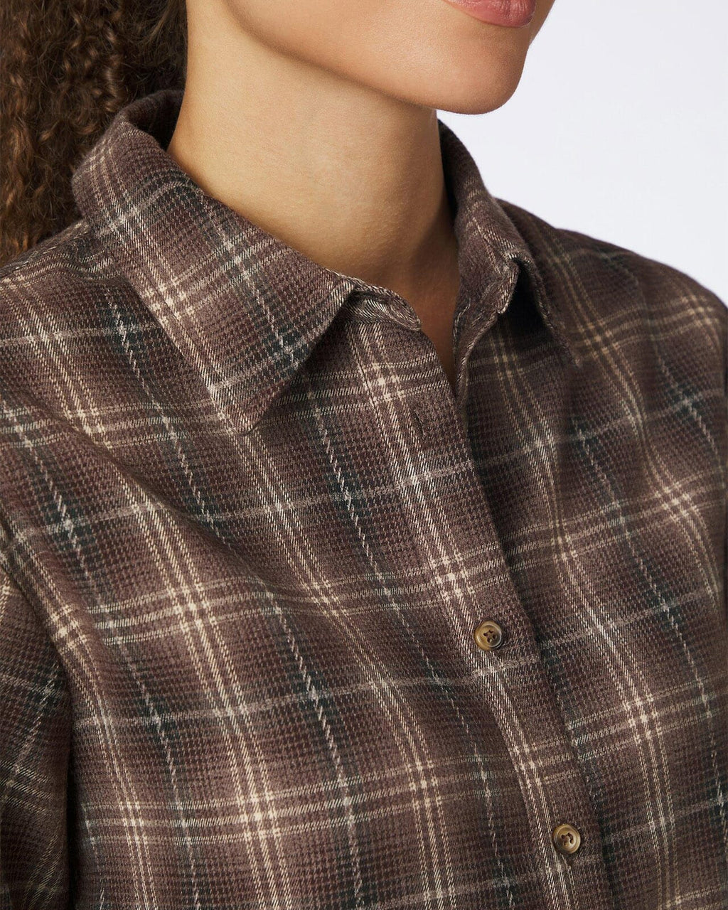 NEO NOIR Skjorte Jaylin Flannel Check - Dark Taupe