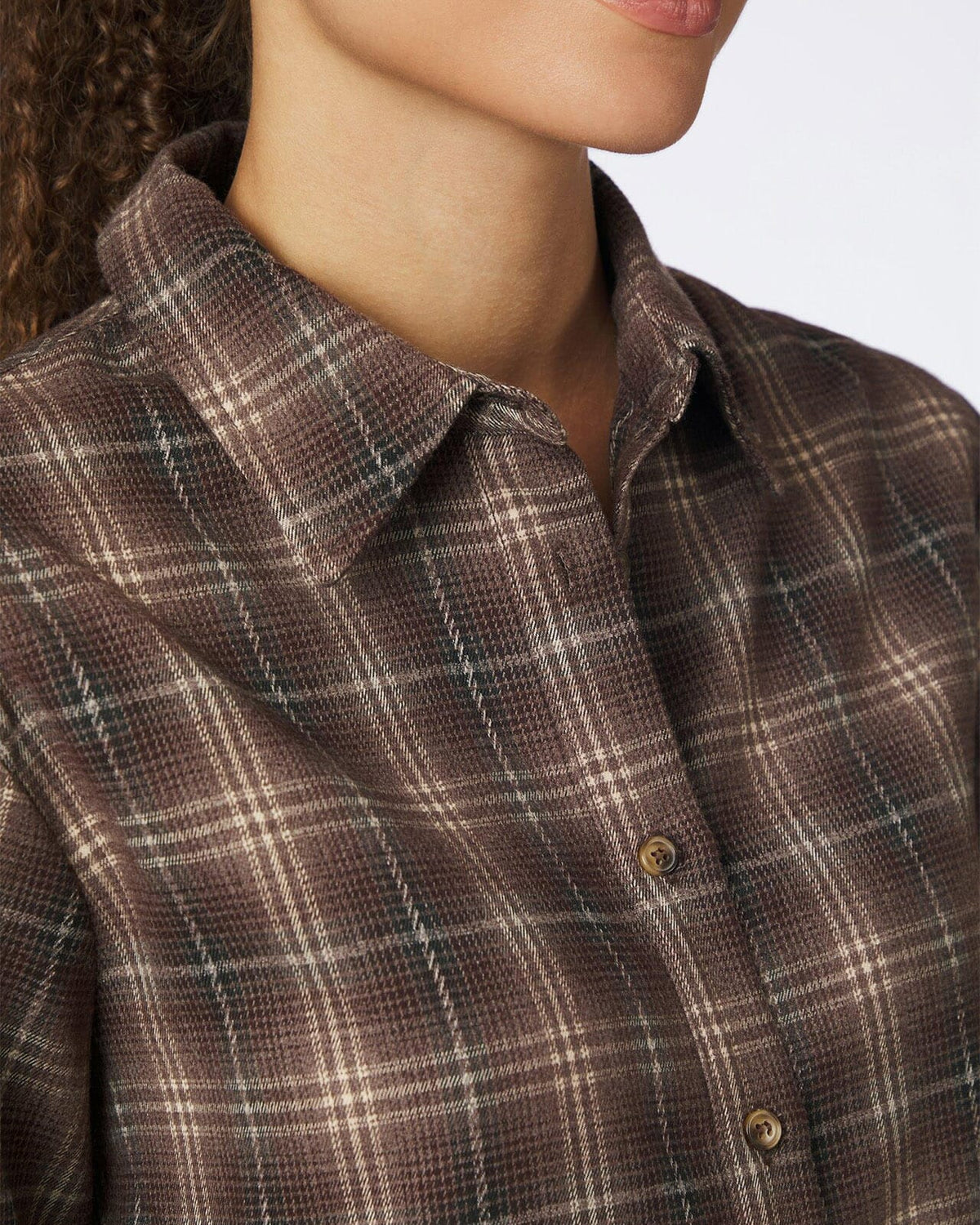 NEO NOIR Skjorte Jaylin Flannel Check - Dark Taupe