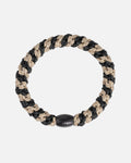 KKNEKKI by Bon Dep Hårstrikk Stripe 18360 - Black/ Beige Glitter