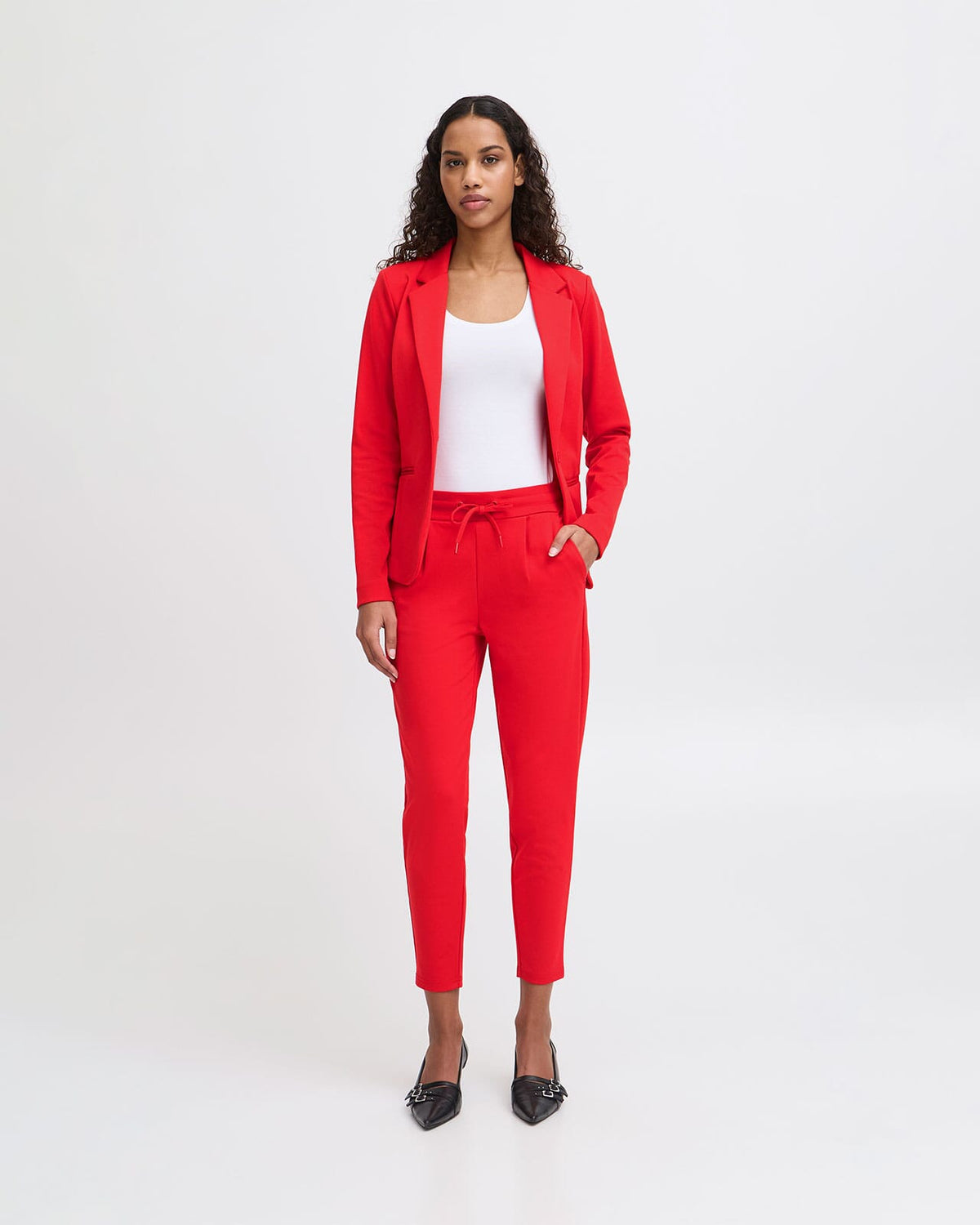 ICHI Bukse Kate - Cropped - Mars Red