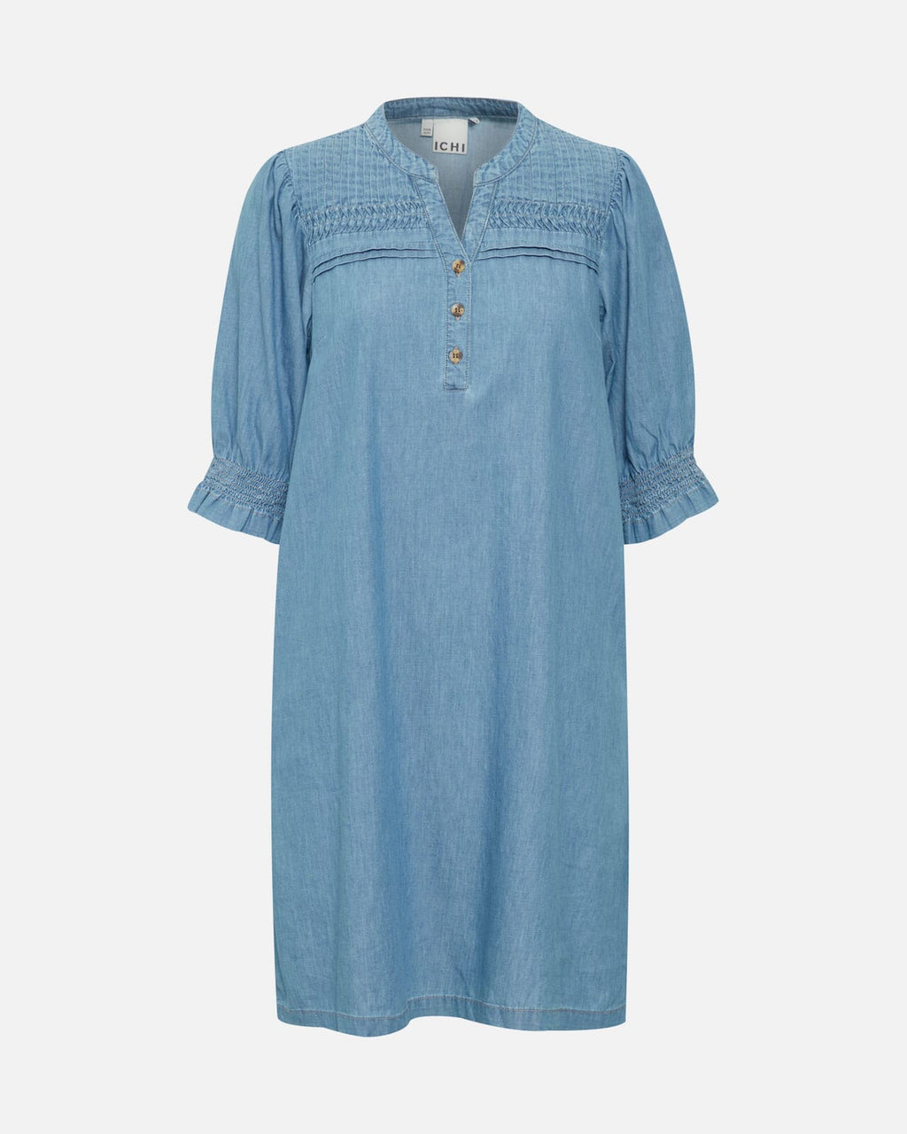 ICHI Denimkjole Ancey DR - Washed blue denim