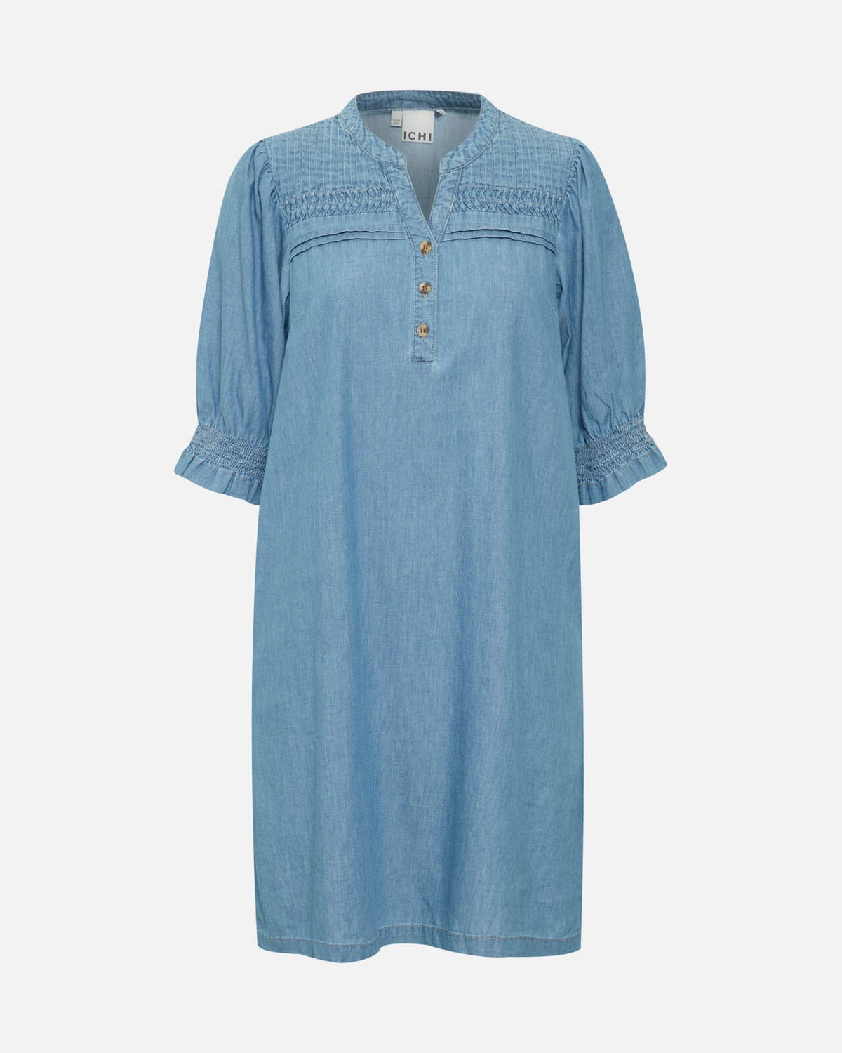 ICHI Denimkjole Ancey DR - Washed blue denim