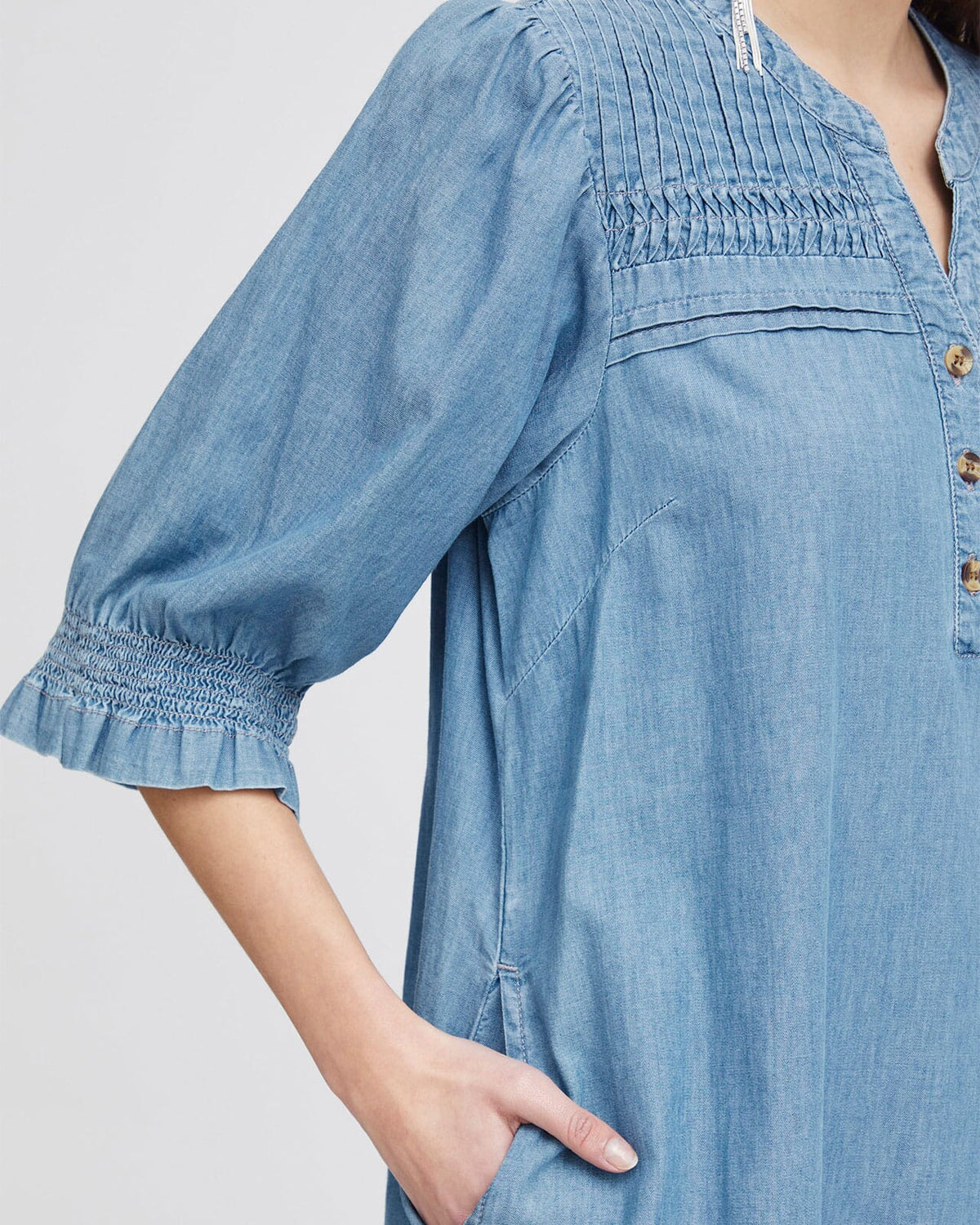 ICHI Denimkjole Ancey DR - Washed blue denim