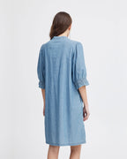 ICHI Denimkjole Ancey DR - Washed blue denim