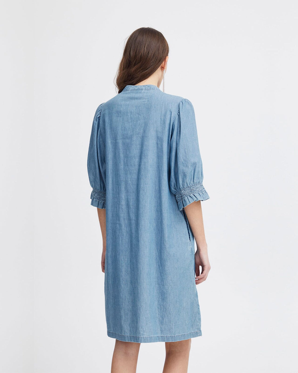 ICHI Denimkjole Ancey DR - Washed blue denim