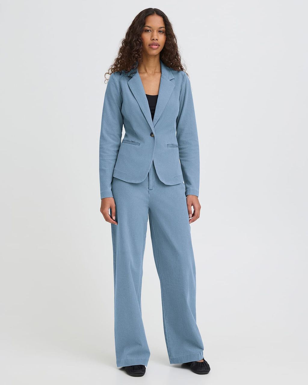 ICHI Blazer Kate Denim - Kate Denim Light Blue