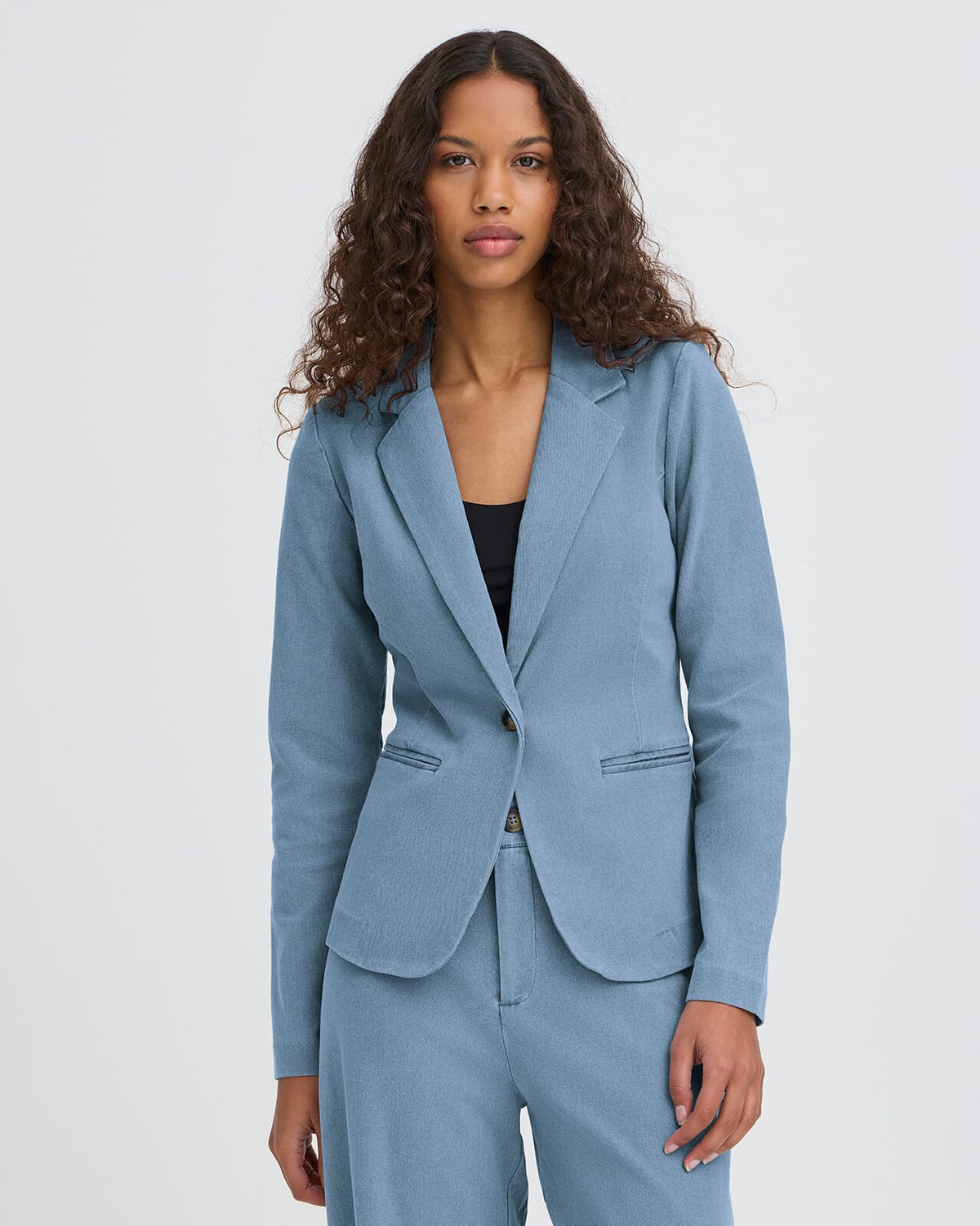 ICHI Blazer Kate Denim - Kate Denim Light Blue