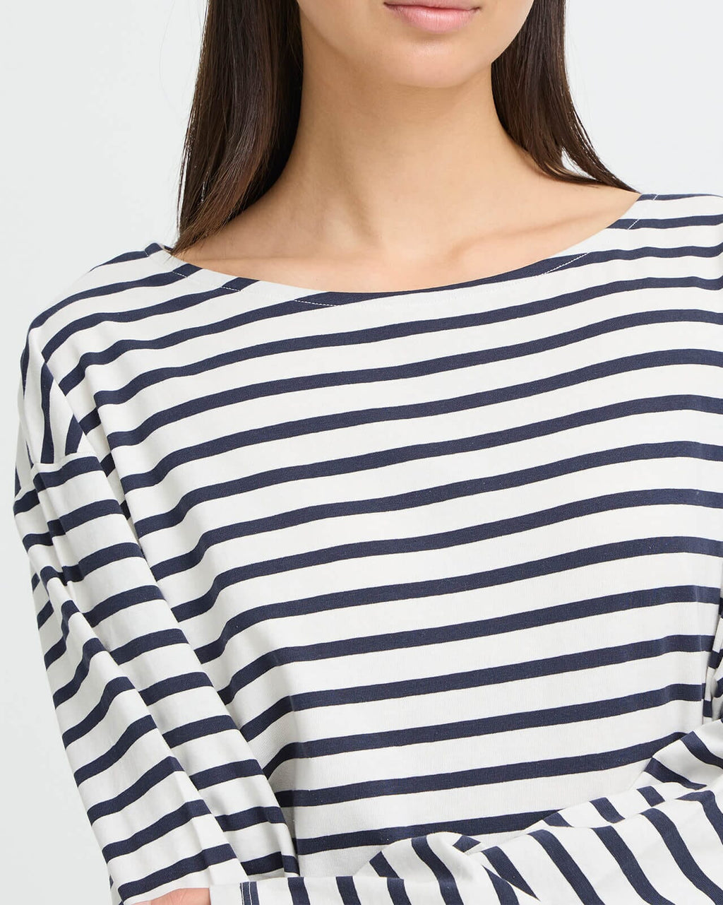 ICHI Topp Mira Boatneck LS2 - Total Eclipse/ Cloud Dancer