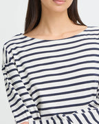 ICHI Topp Mira Boatneck LS2 - Total Eclipse/ Cloud Dancer