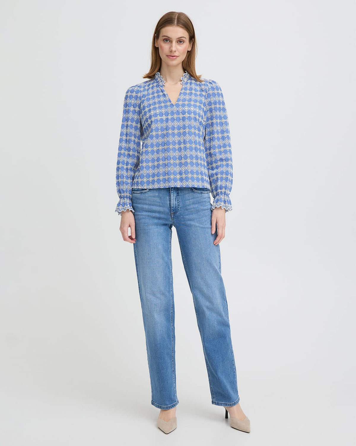 ICHI Bluse Fulia LS - Bel Air Blue