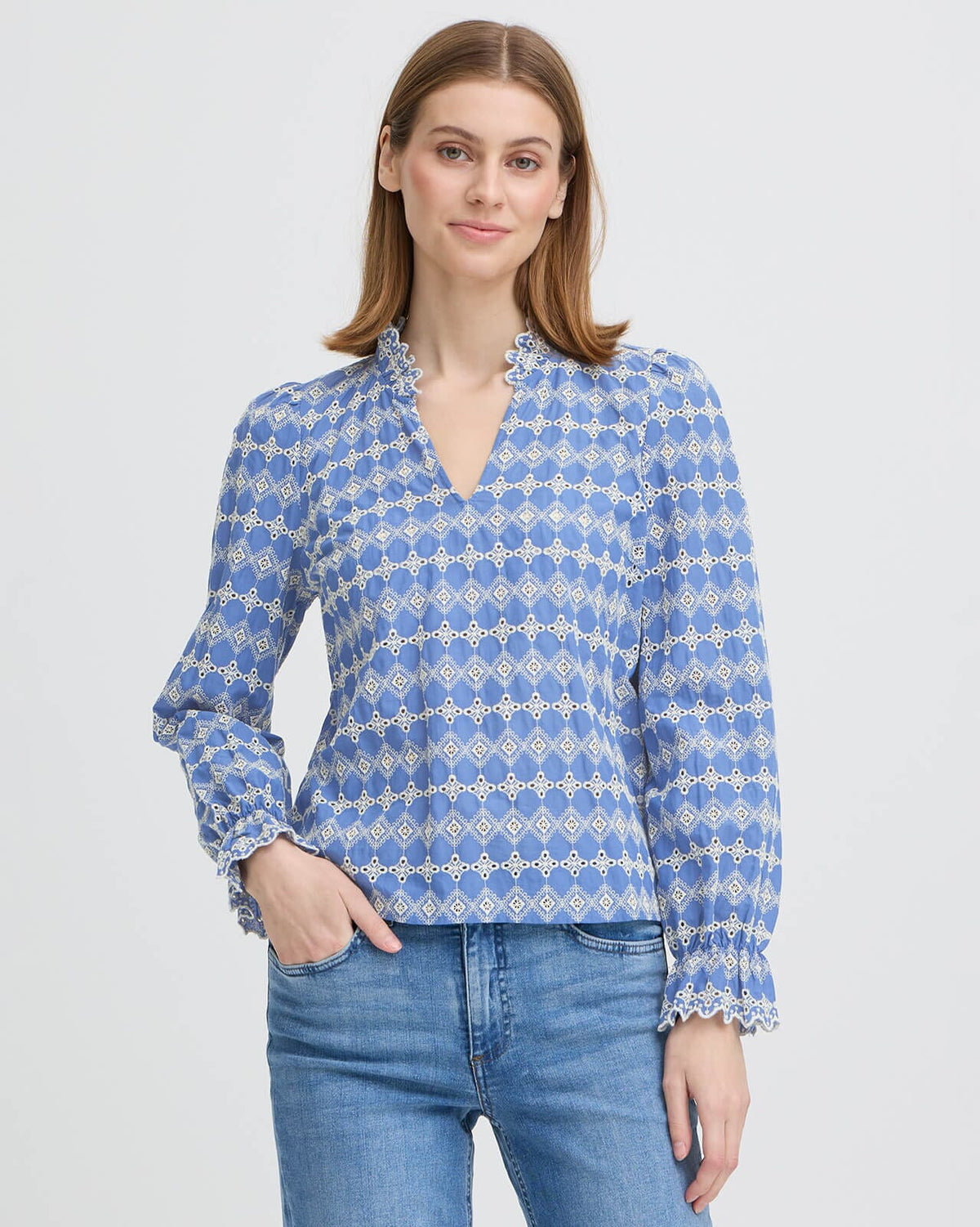 ICHI Bluse Fulia LS - Bel Air Blue