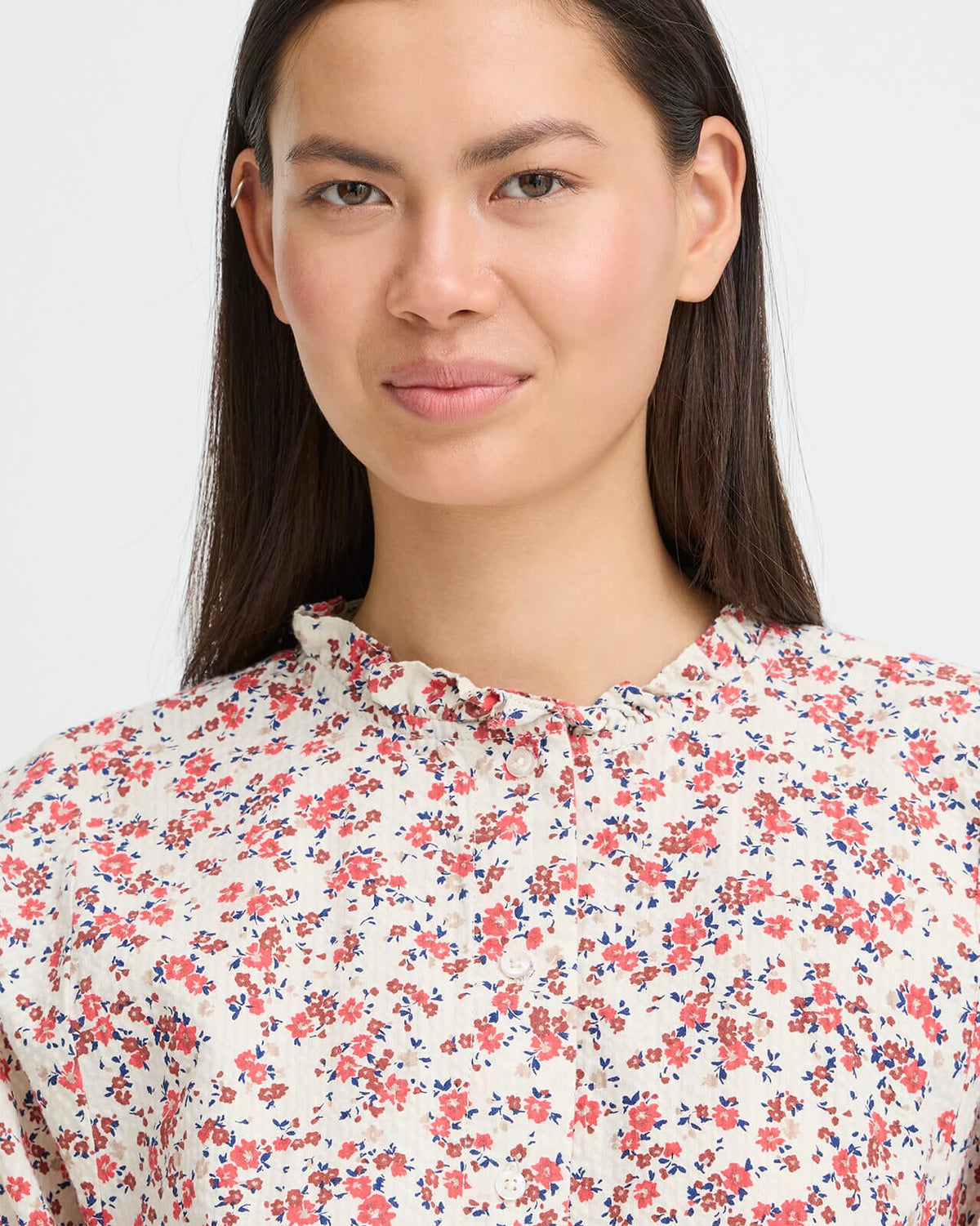 ICHI Bluse Qwina - Teaberry Small Flower