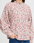 ICHI Bluse Qwina - Teaberry Small Flower