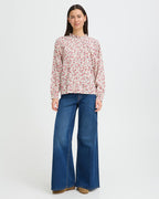 ICHI Bluse Qwina - Teaberry Small Flower