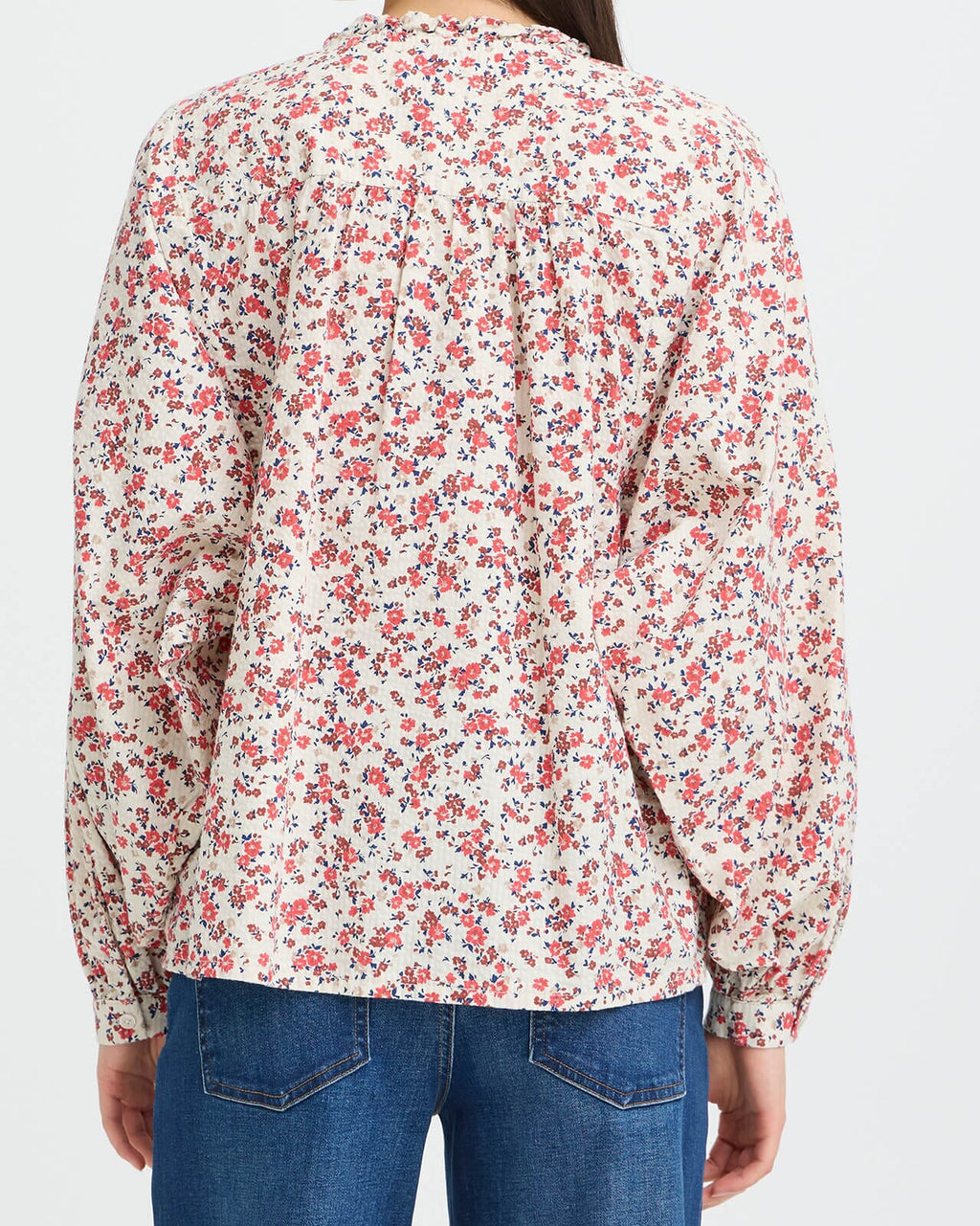 ICHI Bluse Qwina - Teaberry Small Flower