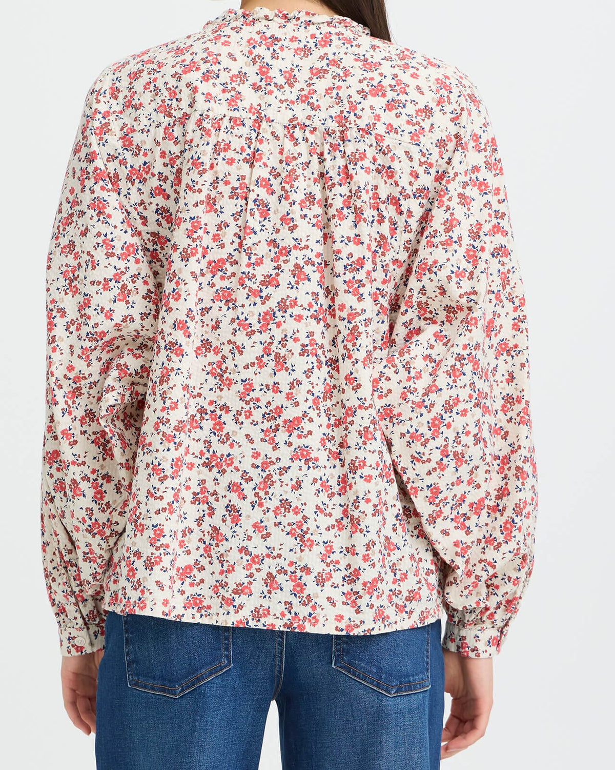 ICHI Bluse Qwina - Teaberry Small Flower