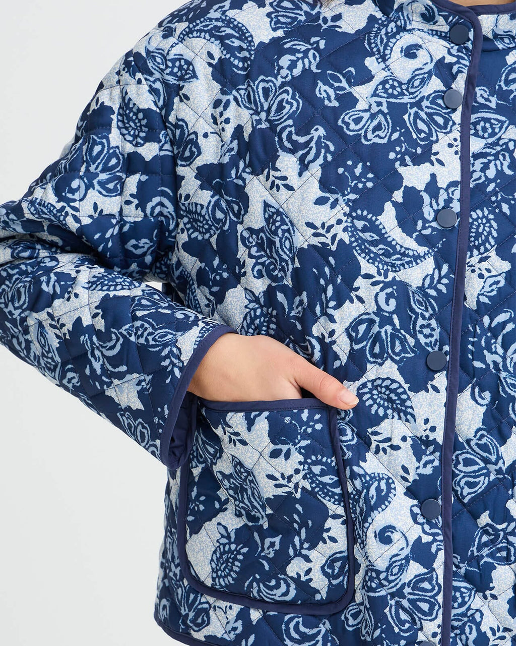 ICHI Jakke Livanta - Blueprint Paisley