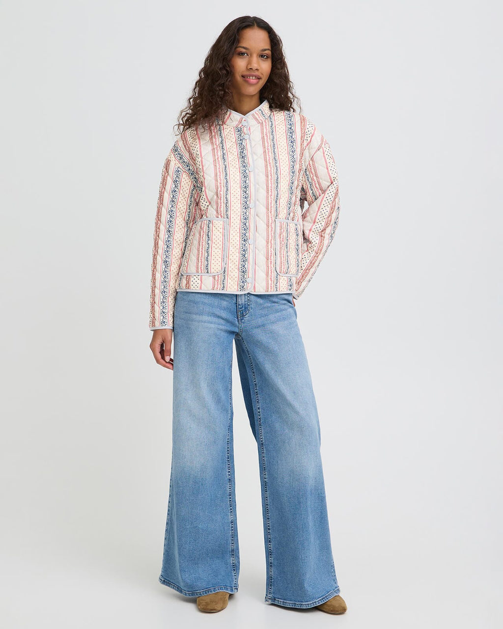 ICHI Jakke Livanta - Teaberry Stripe