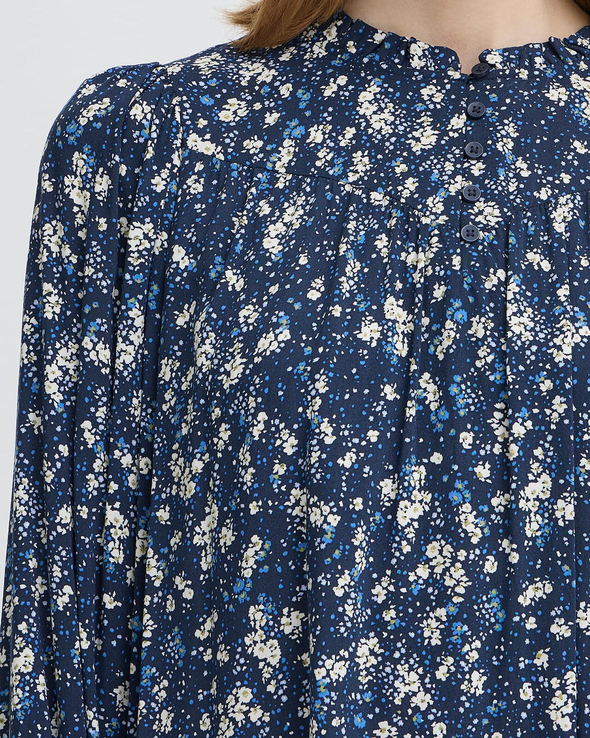 ICHI Bluse Vera LS19 - Total Eclipse Flower