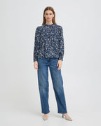ICHI Bluse Vera LS19 - Total Eclipse Flower