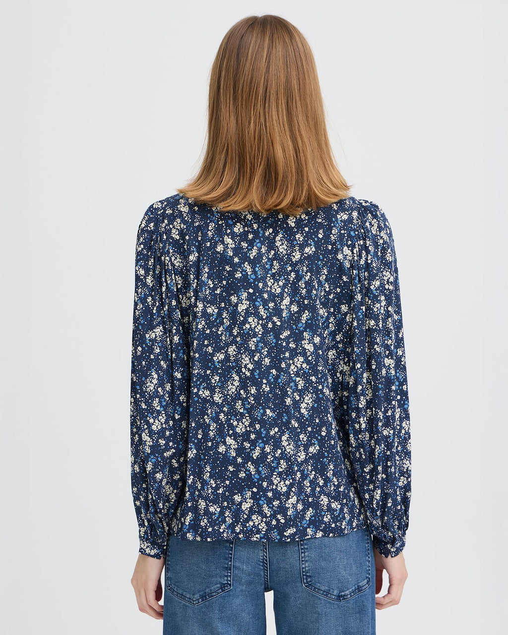 ICHI Bluse Vera LS19 - Total Eclipse Flower