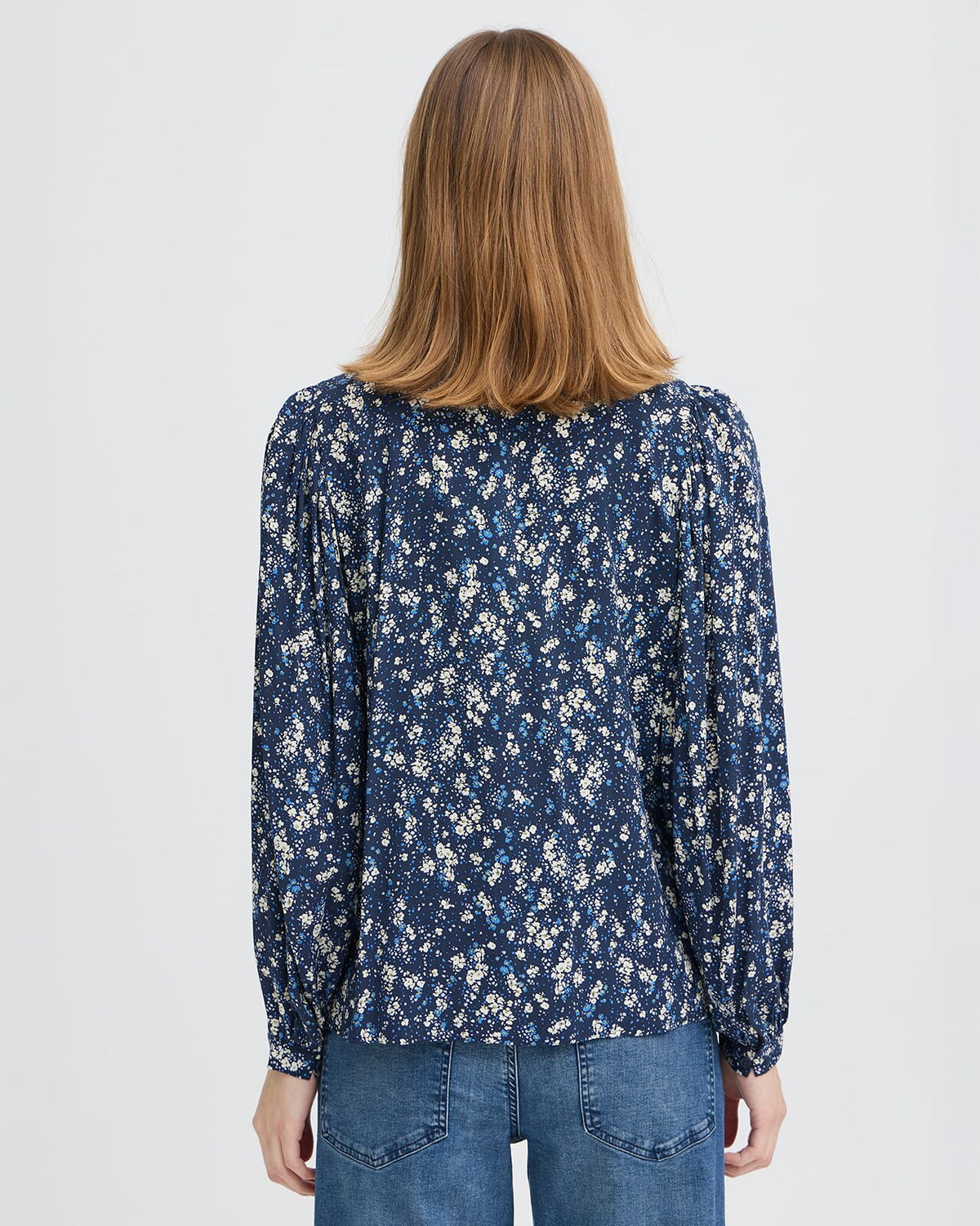 ICHI Bluse Vera LS19 - Total Eclipse Flower