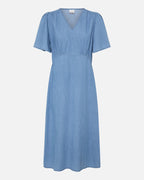 ICHI Midikjole Barcy Zabby - Light Blue