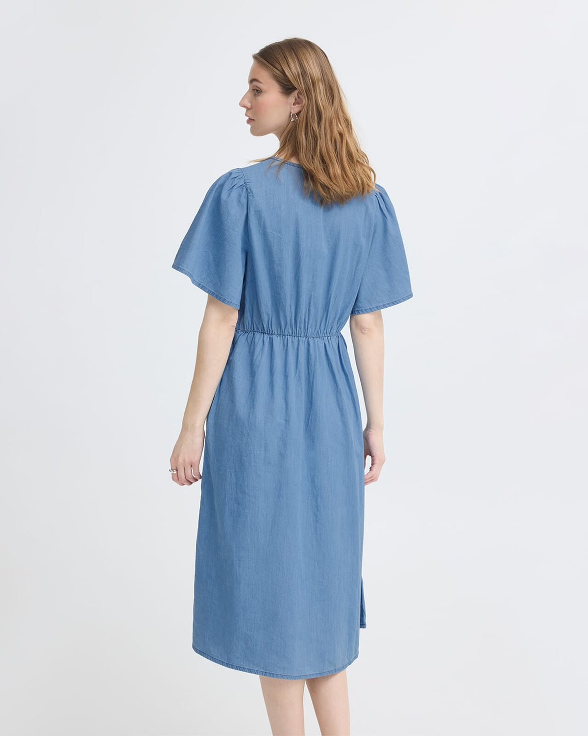 ICHI Midikjole Barcy Zabby - Light Blue