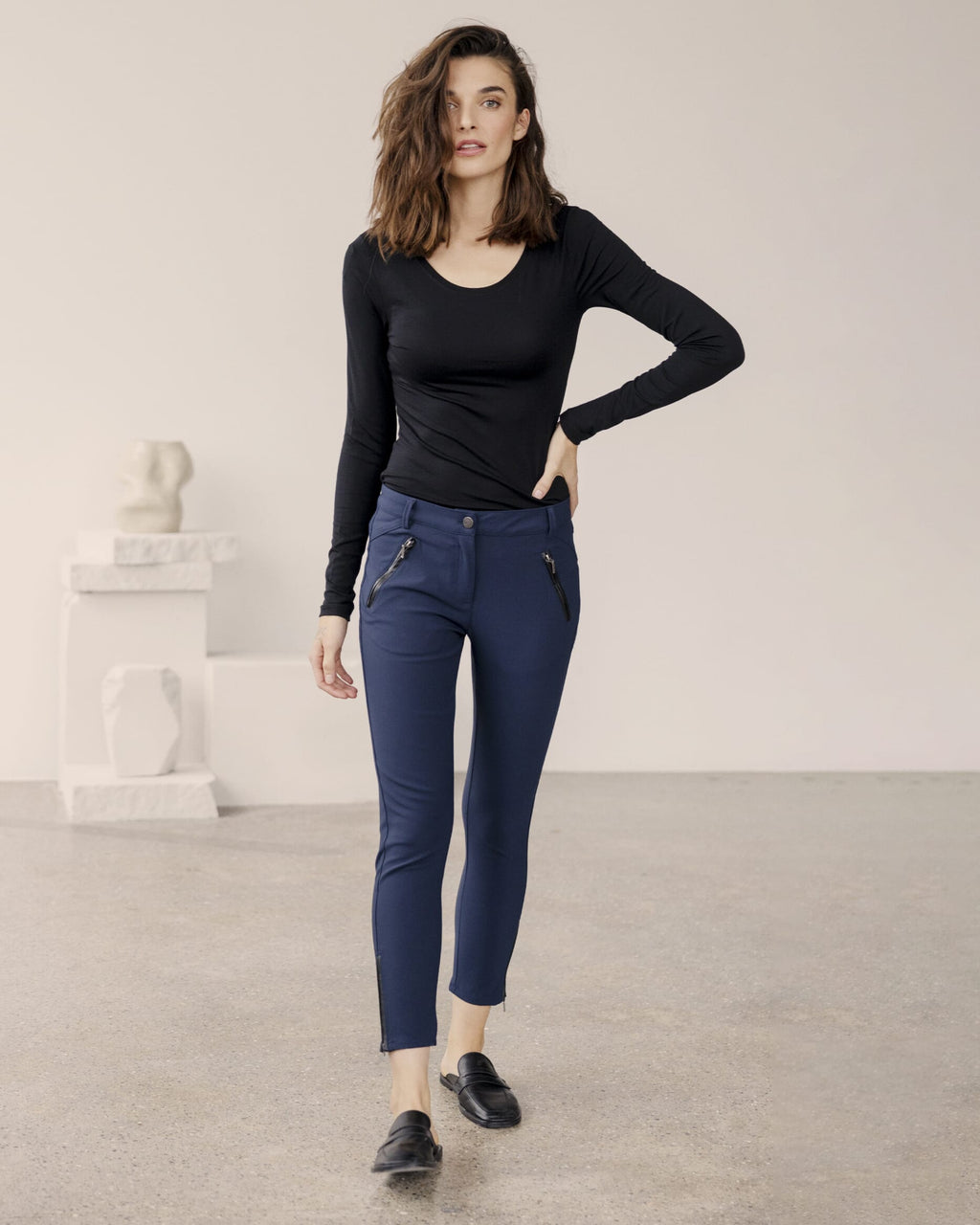 Fransa Dressbukse Zio 1 - Dark Peacoat