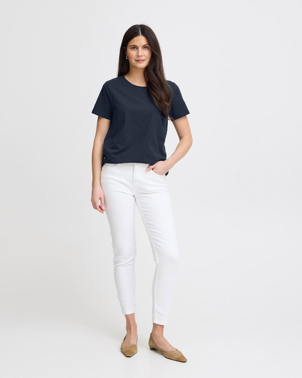 Fransa T-skjorte Zashoulder 1 Tee - Dark Peacoat