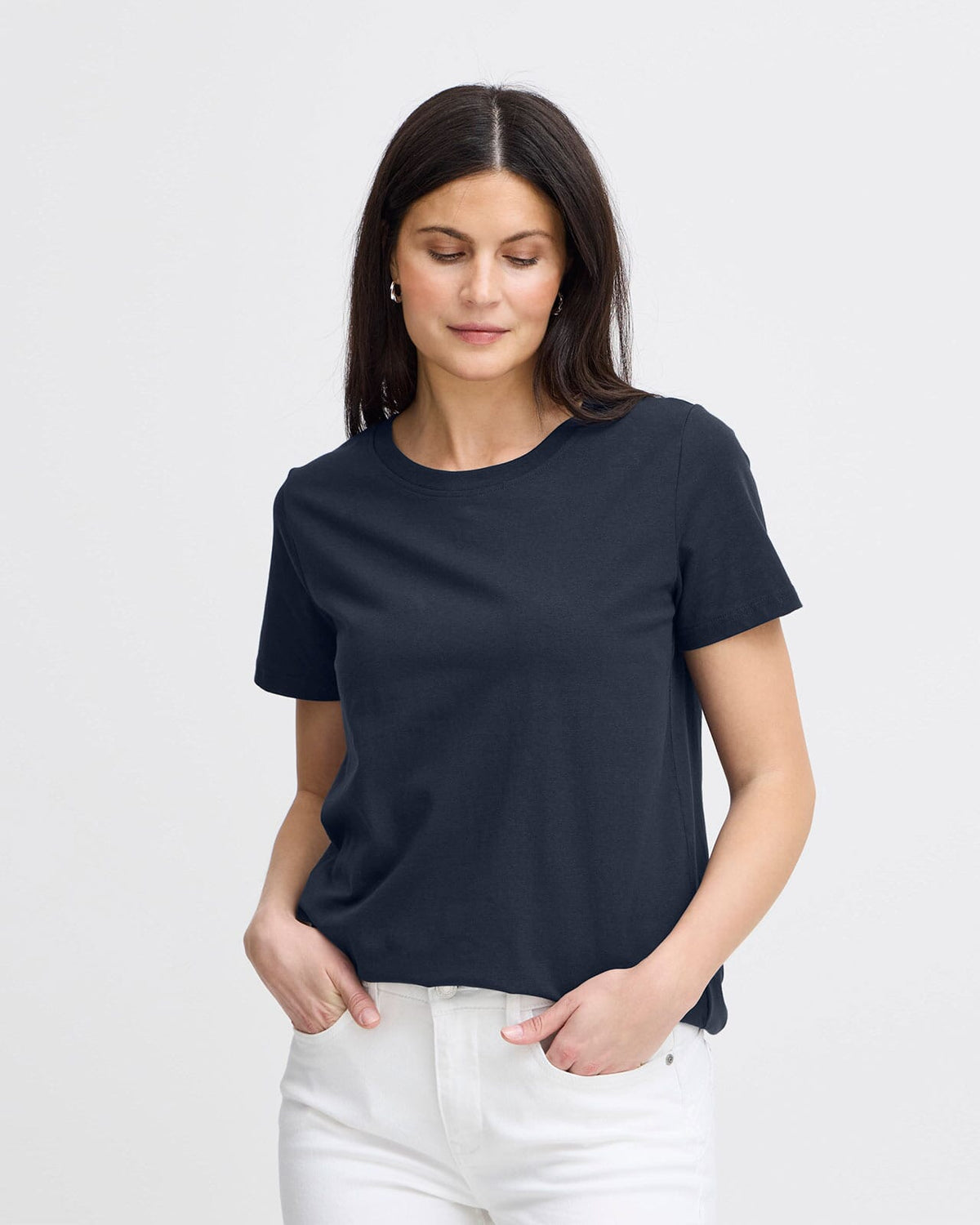 Fransa T-skjorte Zashoulder 1 Tee - Dark Peacoat