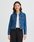 FRANSA Denimjakke Denima - Mid Blue Denim