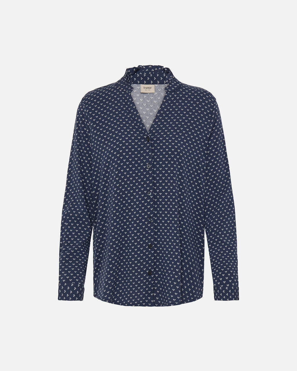 Fransa Bluse Justine SH 1 - Graphic Heart Navy