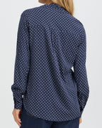Fransa Bluse Justine SH 1 - Graphic Heart Navy