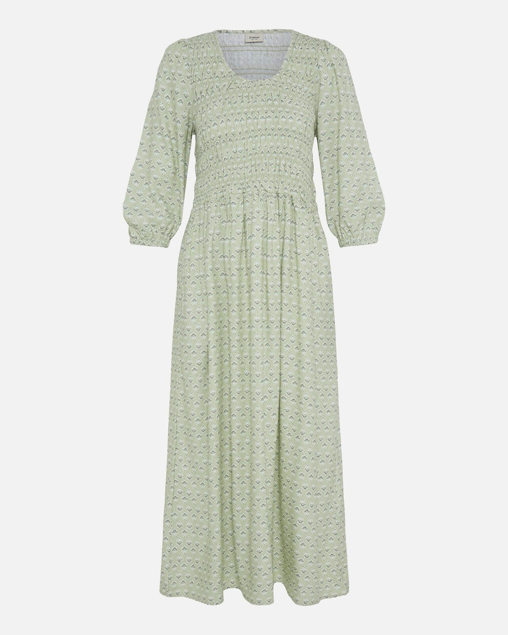 FRANSA Midikjole Laya Smock DR 2 - Whisper Sage Wild Loom