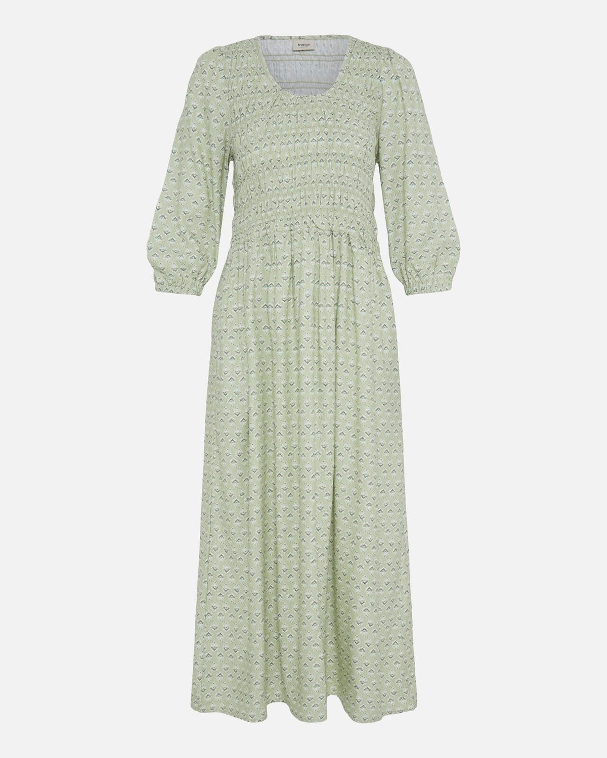 FRANSA Midikjole Laya Smock DR 2 - Whisper Sage Wild Loom