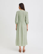 FRANSA Midikjole Laya Smock DR 2 - Whisper Sage Wild Loom