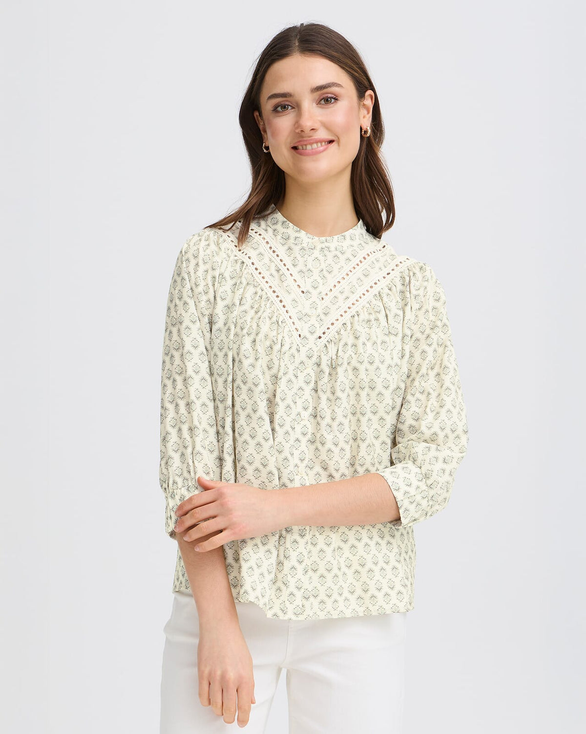 FRANSA Bluse Hita - Whispers Sage/ Wild Loom