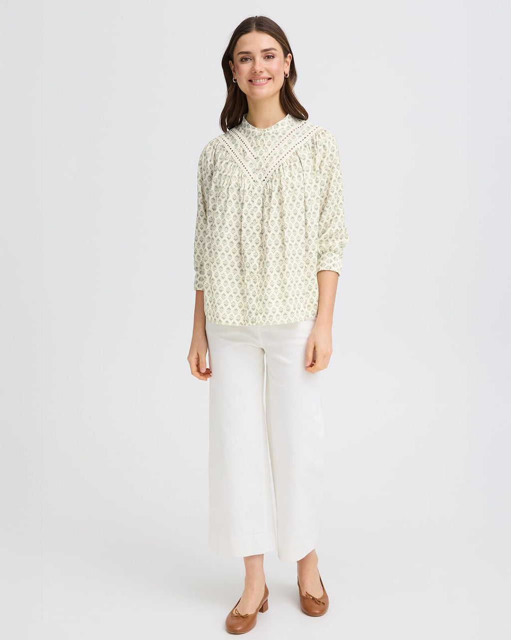 FRANSA Bluse Hita - Whispers Sage/ Wild Loom