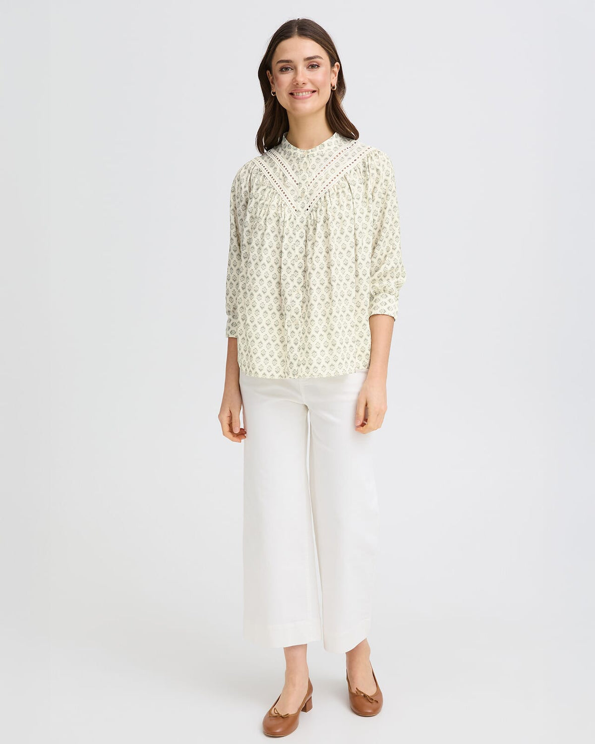 FRANSA Bluse Hita - Whispers Sage/ Wild Loom
