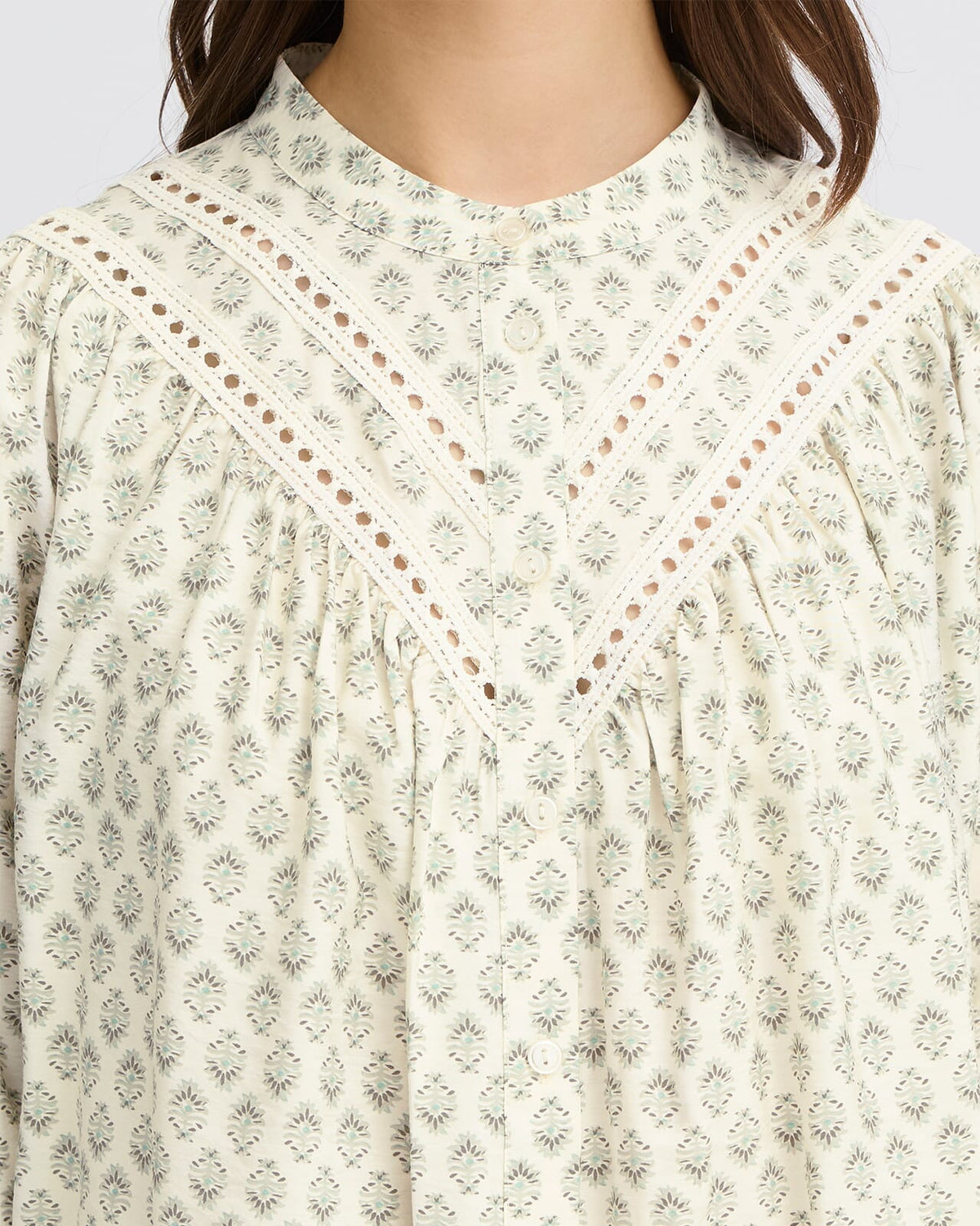FRANSA Bluse Hita - Whispers Sage/ Wild Loom