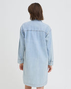 FRANSA Skjortekjole Lise Denim - Light Blue Denim